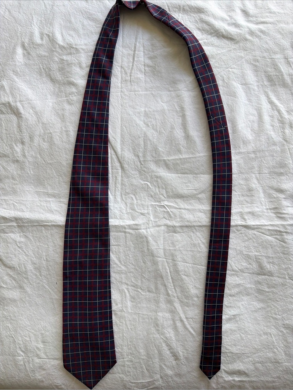 Brooks Brothers Classic Blue Red White Plaid Men's Tie